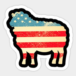 American Flag Sheep Sticker